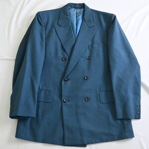 Vtg USA Made 60s 40S‎ Striped Wool Double Breasted Blazer Jacket Sport Coat